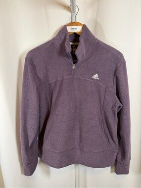 Adidas Golf Purple Heather Quarter Zip Pullover Fleece Sweatshirt Women’s M
